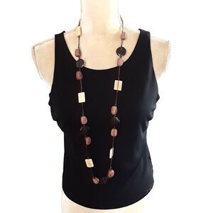 Earthy natural tones 38"  necklace brown cord tribal